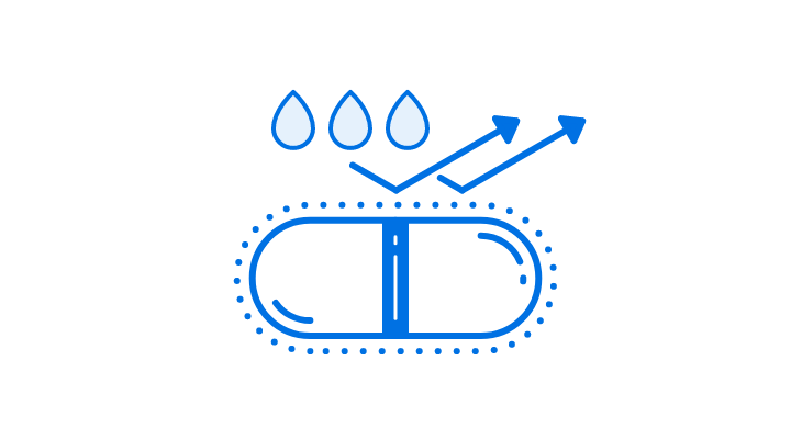 Keeping ingredients, prone to moisture-induced degradation, in a stable state